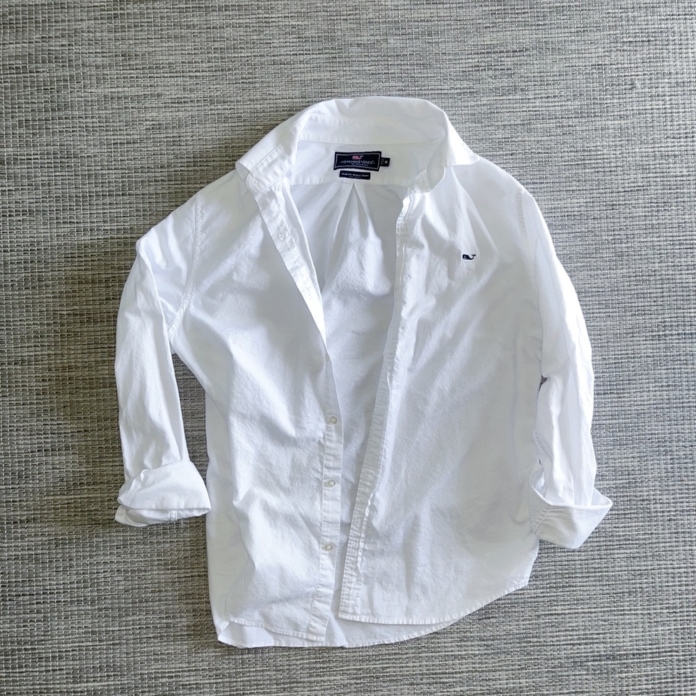 Vineyard Vines white button down longsleeve shirt size M in mens